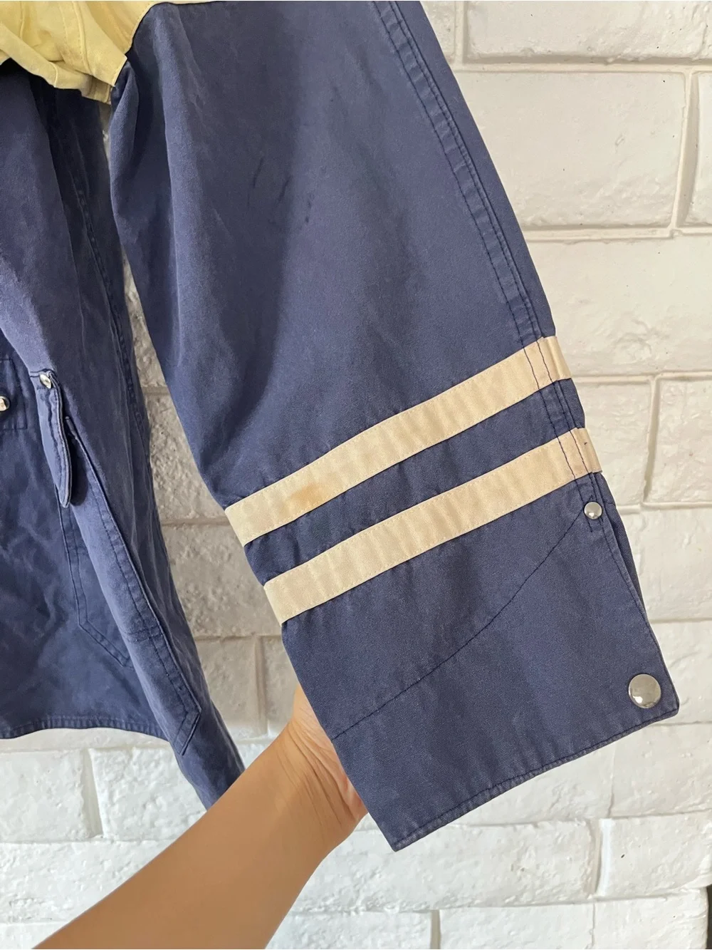 RARE Vintage Polo Ralph Lauren Fireman Jacket Mens Large Navy Blue Yellow Red
